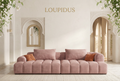 Fond oriental LOUPIDUS avec canapé rose et jasmin